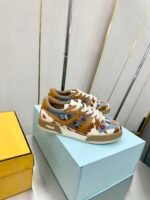 Fendi Match Suede Low Tops Brown And Blue - Image 6