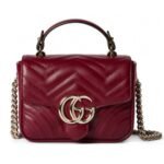 Gucci Gg Marmont Mini Top Handle Bag Red 17Cm ‎811238 Aaeck 6207 - Image 2