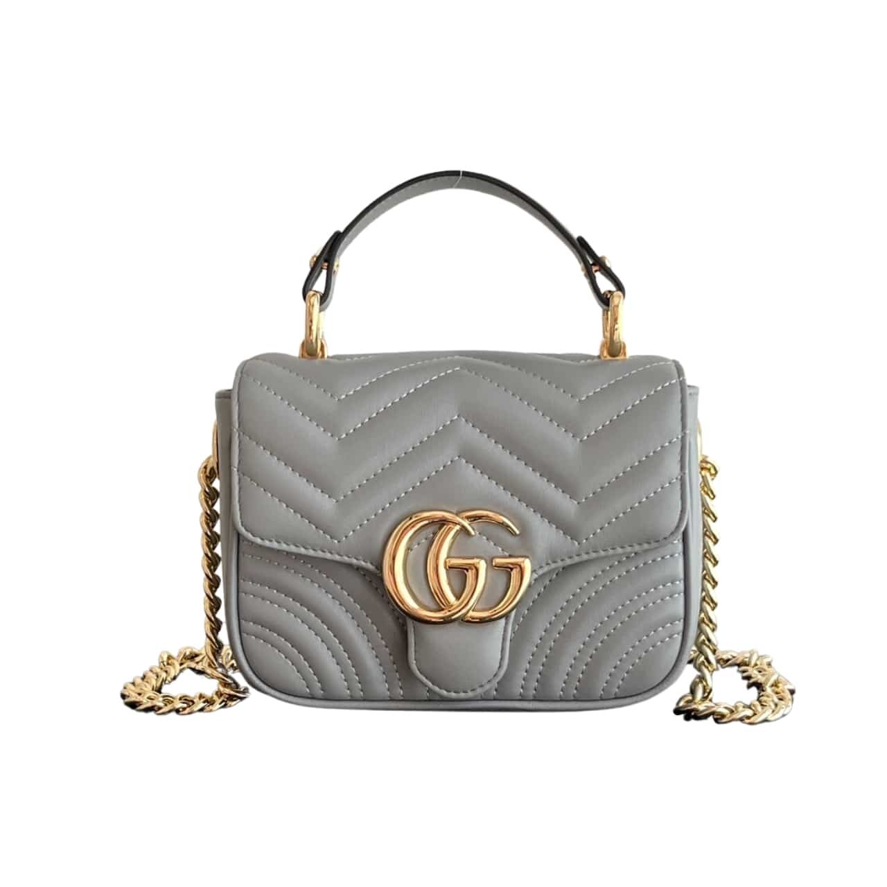 GCB-8 Gucci Gg Marmont Mini Shoulder Bag Grey 17Cm - Image 1