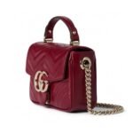 Gucci Gg Marmont Mini Top Handle Bag Red 17Cm ‎811238 Aaeck 6207 - Image 3
