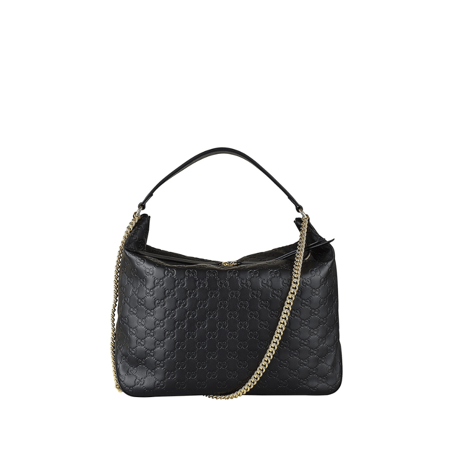 GCBAGS-1-12 Gucci Signature Large Hobo Bag Black 38Cm - Image 1