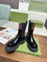 Gucci Women’s Boot With Web Anand Leather Black ‎806398 Aad6T 1052 - Image 2