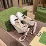 Gucci Gg Canvas Wedge Espadrilles Pink - Image 2