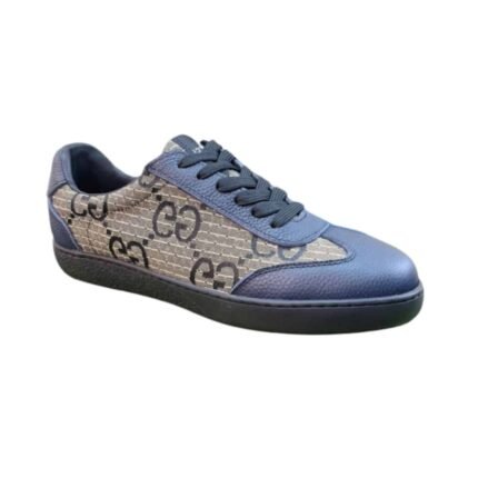 Gucci Gg Canvas And Leather Low Top Sneaker Blue