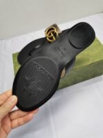 Gucci Double G Thong Leather Black ‎497444 A3N00 1000 - Image 9