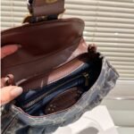 Celine Macadam Denim Leather Shoulder Bag Gold Hardware Blue 27Cm - Image 8