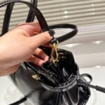 Gift Set: Prada Medium Handbag Black And Saffiano Vertical Short Wallet - Image 7