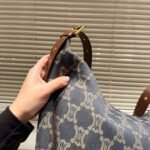 Celine Macadam Denim Shoulder Bag Blue Navy 48Cm - Image 4