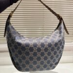 Celine Macadam Denim Shoulder Bag Blue Navy 48Cm - Image 6