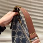 Celine Macadam Denim Shoulder Bag Blue Navy 48Cm - Image 7