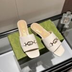 Gucci Zumi Leather Slide Sandal White 60241 C9D00 1000 - Image 3
