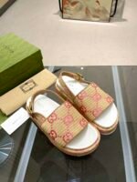 Gucci Gg Platform Sandals Beige Pink - Image 4