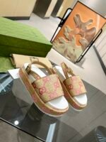 Gucci Gg Platform Sandals Beige Pink - Image 2