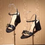 Gucci G Mid Heel Sandal Black ‎453379 A3N00 1000 - Image 3