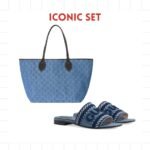 Iconic Set: Gucci Totissima Large Tote Bag And Women’s Slide Sandal With Gucci Script