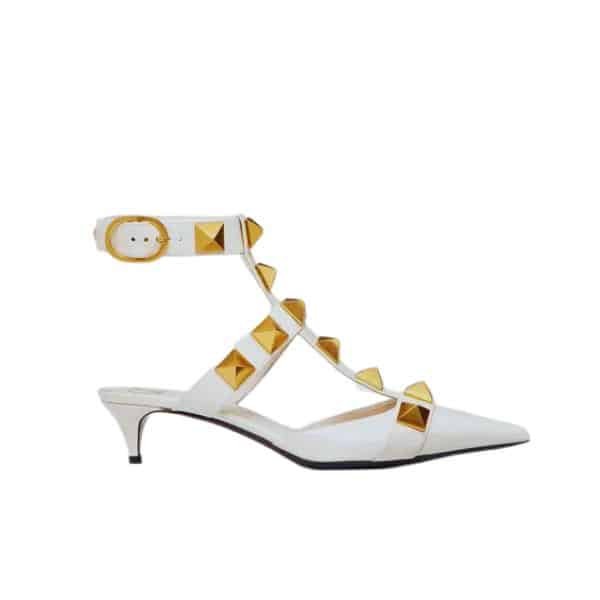xr:d:DAFvKAz6u5U:588,j:8416507336610673644,t:23101004 Valentino Garavani Roman Stud Kitten Heel Pumps White - Image 1
