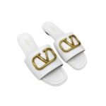 Valentino Garavani Vlogo Signature Slide Sandal White