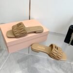 Miumiu Matelassé Nappa Leather Slides Sand Beige 5Xx605 88T F0036 F 010 - Image 7