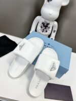 Prada Soft Padded Nappa Leather Slides White 1Xx6482Dl8F0009F020 - Image 6