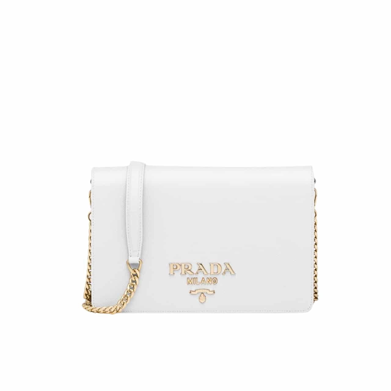 PRB-2-2-1 Prada Saffiano Leather Mini Bag White 22Cm 1Bp018 Nzv F0009 V Coo - Image 1