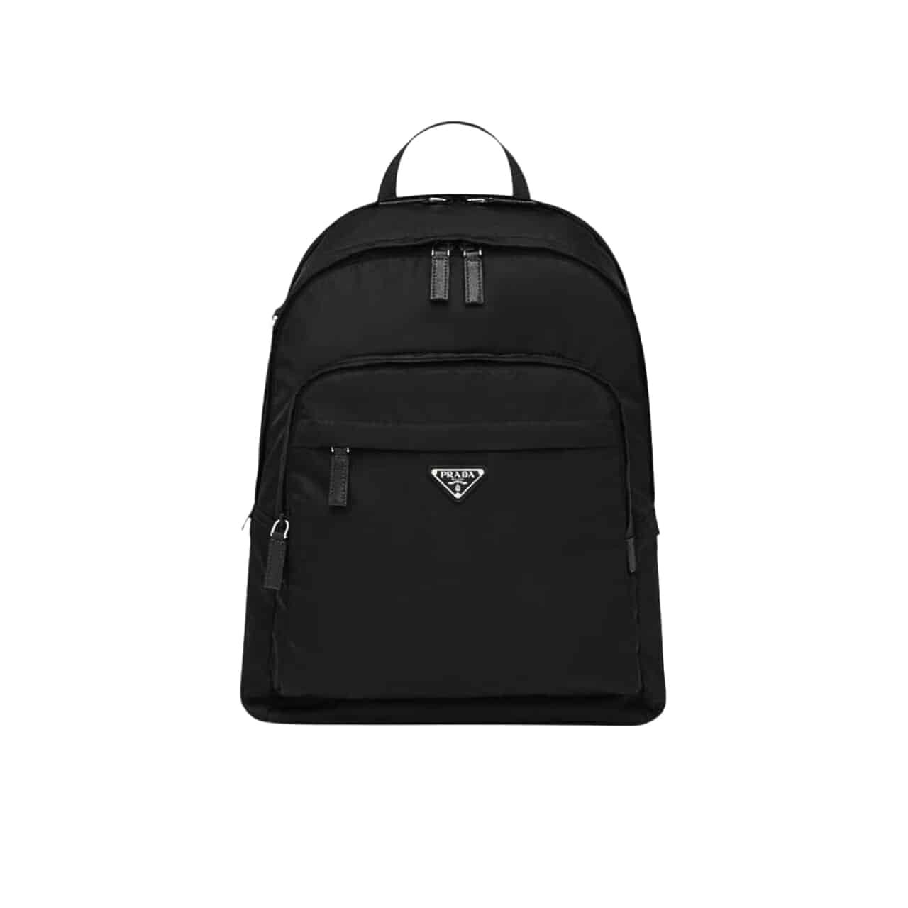PRB-7-1 Prada Re Nylon And Saffiano Leather Backpack Black 43Cm 2Vz048 2Dmg F0002 - Image 1