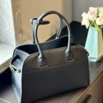 Prada Large Leather Tote Bag With Buckles Black 32Cm 1Bg508 2Cys F0002 V Ooo - Image 3