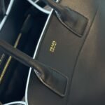Prada Large Leather Tote Bag With Buckles Black 32Cm 1Bg508 2Cys F0002 V Ooo - Image 7