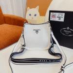 Prada Leather Mini Shoulder Bag White 20Cm 1Bh191 2Dkv F0009 V 3Oo - Image 3