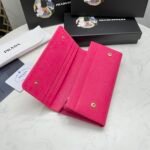 Prada Saffiano Leather Flap Long Wallet Dark Pink And Gold 19Cm 1Mh132 Zlp F061H - Image 2