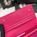 Prada Saffiano Leather Flap Long Wallet Dark Pink And Gold 19Cm 1Mh132 Zlp F061H - Image 4