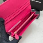 Prada Saffiano Lux Leather Flap Continental Dark Pink Wallet 19Cm - Image 5