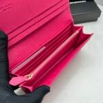 Prada Saffiano Leather Flap Long Wallet Dark Pink And Gold 19Cm 1Mh132 Zlp F061H - Image 5