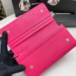 Prada Saffiano Leather Flap Long Wallet Dark Pink And Gold 19Cm 1Mh132 Zlp F061H - Image 6