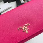 Prada Saffiano Leather Flap Long Wallet Dark Pink And Gold 19Cm 1Mh132 Zlp F061H - Image 7