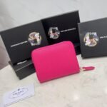 Prada Saffiano Leather Coin Purse Peony Pink Wallet 10Cm 1Mm268 Qwa F0505 - Image 8