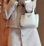 Prada Mini Leather Handbag White 18Cm 1Ba349 2Dkv F0G3Z V Ooo - Image 7
