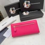Prada Saffiano Leather Flap Long Wallet Dark Pink And Gold 19Cm 1Mh132 Zlp F061H - Image 9