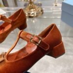 Prada Velvet Mary Pumps Ginger - Image 7