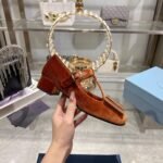 Prada Velvet Mary Pumps Ginger - Image 5