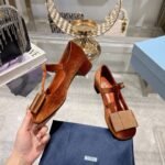 Prada Velvet Mary Pumps Ginger - Image 3