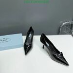 Prada Cleavage Nero Leather Pumps Black - Image 6