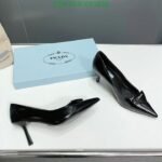 Prada Cleavage Nero Leather Pumps Black - Image 7