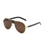 Louis Vuitton Logo Embroidered Brown Monogram Sunglasses