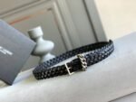 Saint Laurent Genuine Leather Universal Black And Silver Belt - Image 6