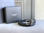 Saint Laurent Genuine Leather Universal Black And Silver Belt - Image 7