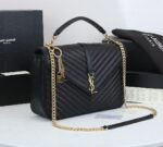 Saint Laurent Medium College Shoulder Bag Black 24Cm 600278Brm071000 - Image 2