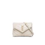 Saint Laurent Loulou Toy Strap Bag In Quilted Y Leather White