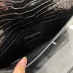Saint Laurent Uptown Pouch In Crocodile Embossed Shiny Leather Gold Black 27Cm 565739Dnd0J1000 - Image 6