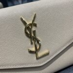Saint Laurent Uptown Chain Wallet In Grain De Poudre Embossed Leather Blanc Vintage 19Cm 6077881Gf0J9207 - Image 2