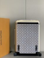 Louis Vuitton Horizon 55 Suitcase Mahina Perforated Calfskin Leather Gray 55Cm M10282 - Image 3